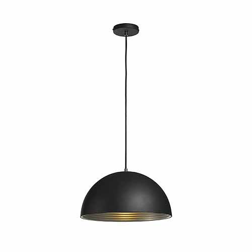 SLV 155920 Forchini M 50 E27 pendelarmatuur E27 40W met stofkabel zwart/zilver