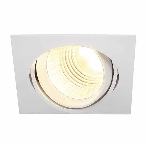 SLV New Tria LED DLMI 28W 3000K 60° met Philips Fortimo LED module plafond inbouwarmatuur square wit mat 113701