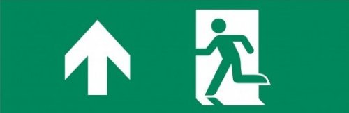 Sec plexiglas pictogramplaat O persoon pijl naar boven voor Ledlux3, Multiled III / Multiled-R Premium dubbelzijdig