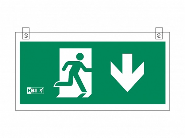 HBI 204PXX pictogram persoon pijl beneden voor 200 serie Polaris II plafondmontage dubbelzijdig ISO7010