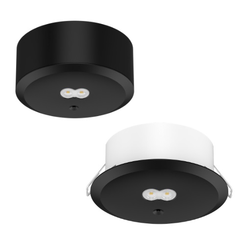 Tronix 600-026 3W LED 5000K kleur 750 IP20 nood in- en opbouwarmatuur zwart