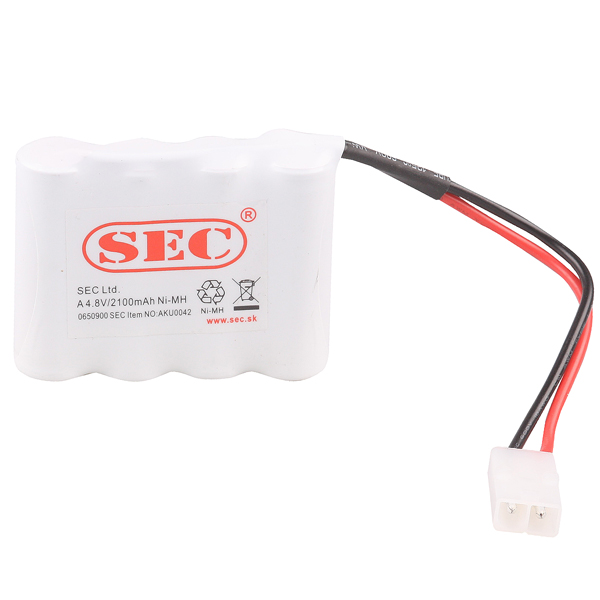 Sec NiMH accu 4,8V 2100mAh SBS (side by side) naast elkaar AKU0042 met connector