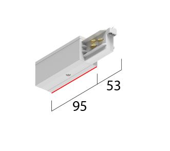Onetrack by Eutrac 575 2 1201 2 eindvoeding rechts Dali 3f spanningsrail zwart