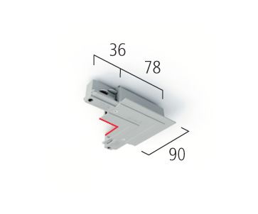 Eutrac 555 1 3210 6 3f rail inbouw hoekstuk binnen wit