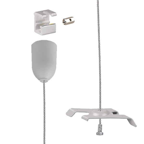 Nordic Global SPW11SK-1/3M staaldraadset met plafondkap grijs 3,0m
