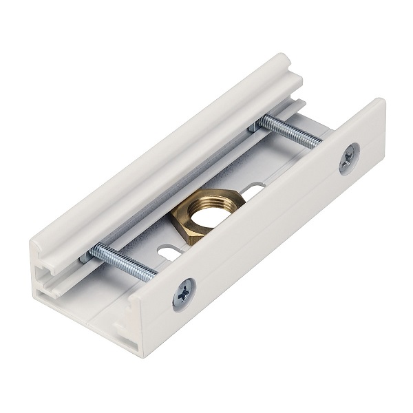 SLV 1001523 Eutrac mechanisch koppelstuk en pendelclip M13x1 3f rail wit 
i.v.m. stabiliteit toepassen boven een elektrisch koppelstuk bij staaldraad of pendelbuis