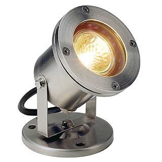 SLV 229090 Nautilus MR16 50mm 12V 35W opbouwarmatuur IP67 aansluitsnoer 1,5m RVS