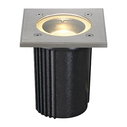 SLV 228434 Dasar Exact GU10 Square ES50 GU10 35W grond inbouwarmatuur kantelbaar IP67 RVS