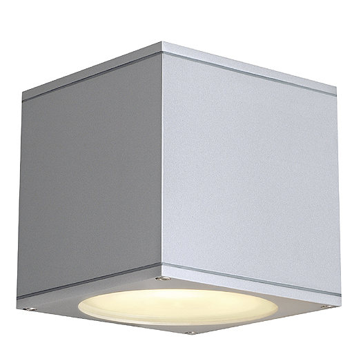 SLV 229564 Big Theo Wall Out GU10 ES111 75W wand opbouwarmatuur IP44 zilvergrijs
