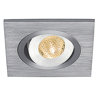 SLV Lelex 1 LED 1W 350mA 3000K warmwit plafond inbouwarmatuur zonder LEDdriver snoer 0,3m met ministekker alu geborsteld 111872 311215