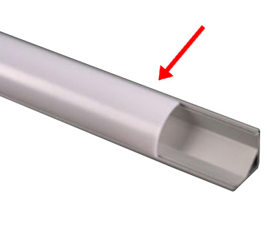 Alupro LED Corner afscherming rond voor hoekprofiel 16mm opaal 2m