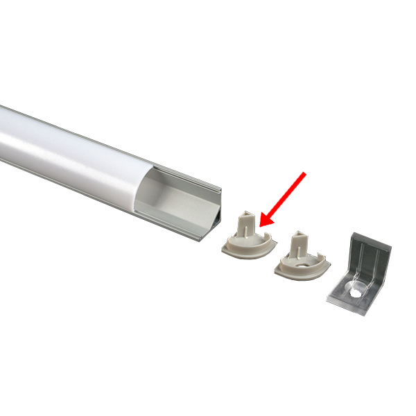Alupro LED Corner eindkap dicht voor hoekprofiel 16mm rond