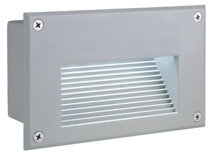 SLV 229702 Brick LED downunder 3,6W 3000K warmwit wand inbouwarmatuur IP54 met LEDdriver en inbouwpot zilvergrijs