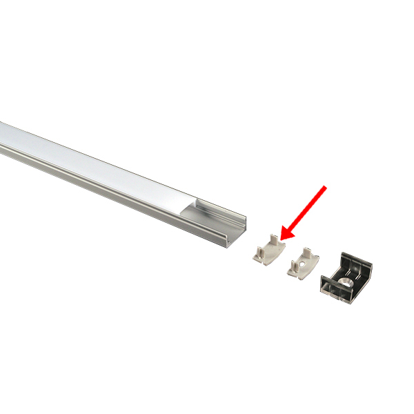 Alupro Curve LED eindkap dicht voor 8mm opbouw profiel alu