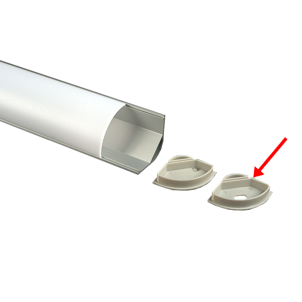 Alupro LED Corner eindkap open voor hoekprofiel 30mm rond