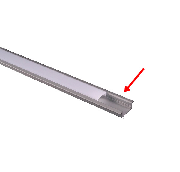 Alupro Curve LED profiel 8mm inbouw aluminium voor LED strips max. 12mm breed /2m
