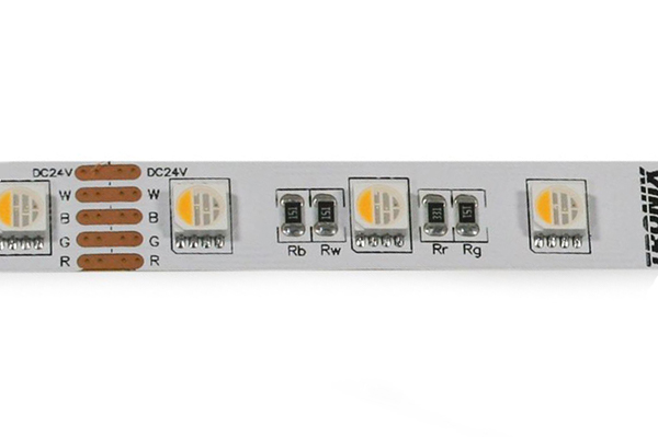 Tronix 127-075 LED strip 96W 24V DC 5m RGBW wit 827 2700K 827 in te korten per 100mm met 3M plakstrip IP20