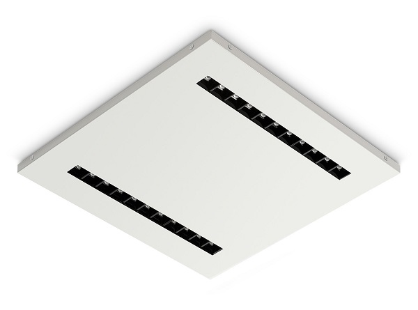 Metalmek Lens 209532N05952E0N2 595x595mm 21W 940 inlegarmatuur UGR <19 niet dimbaar zwart