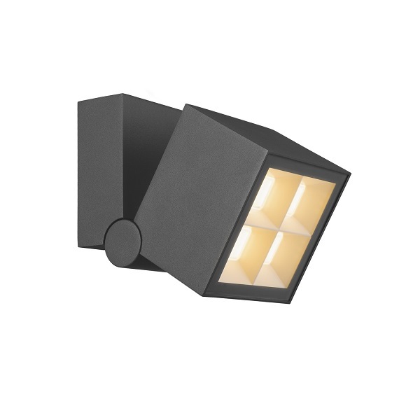 SLV 1007458 S-Cube LED wand- en plafond opbouwarmatuur 15W 827 830 2700K 3000K dimbaar IP65 antraciet