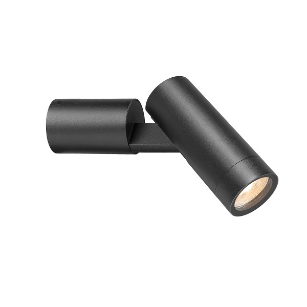 SLV 1007653 S-Tube rond LED wand- en plafond opbouwarmatuur 10W GU10 IP65 zwart