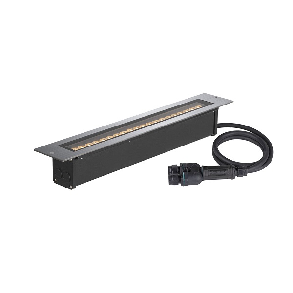 SLV 1007195 Dasar 600 LED grond inbouwarmatuur 18W 830 3000K 19° Dali dimbaar IP65+IP67 RVS