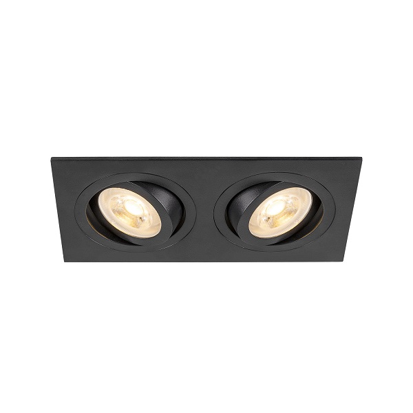 SLV 1008510 New Tria 155 DL Double LED inbouwspot vast 2xGU10 51mm 10W zwart