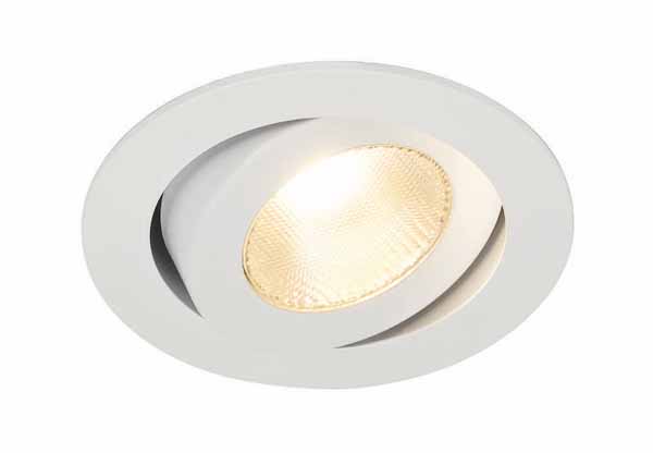 SLV 161271 Contone Round kantelbaar 16W LED 3000K-2000K plafond inbouwarmatuur wit