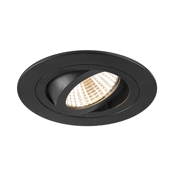 SLV 1007402 New Tria 75 DL LED inbouwspot rond kantelbaar 8,3W 927 2700K 38° dimbaar zwart