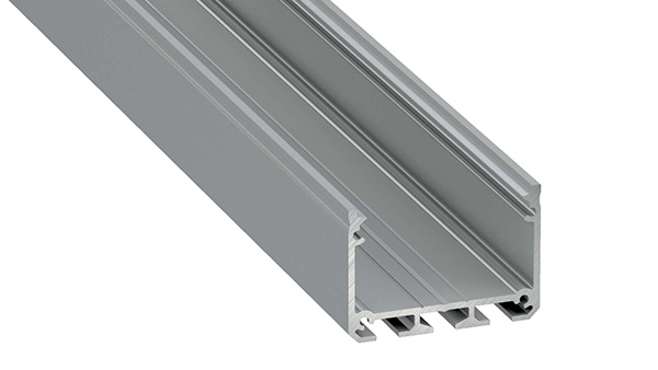 LED profiel aluminium zilver geanodiseerd voor 3 LED strips max.8mm breed (31,3mm inwendig) /2m02