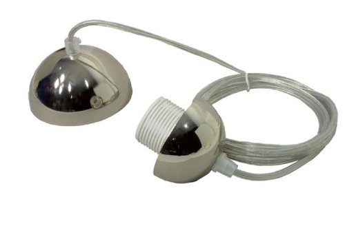 Pendelsnoer 2m E27 + kap + ring met flens buitendraad nikkel glanzend met staaldraad
netsnoer is transparant, staaldraad zit in het netsnoer, voor zwaardere kappen, maximaal 60W