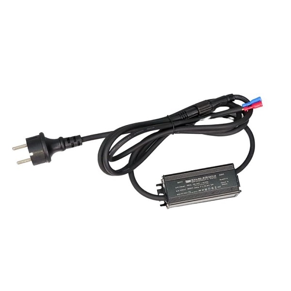 Tronix 215-308 LED voeding 24V DC 36W 1m snoer en stekker voor ingang, 0,2m snoer voor uitgang IP67