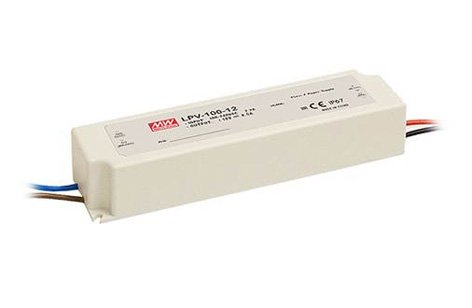 Mean Well LPV-60-12 LED voeding 12V DC 60W IP67 met gestripte draden voor in- en uitgang