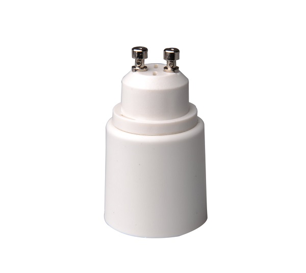 Verloopstuk GU10 lampvoet naar E27 lamp