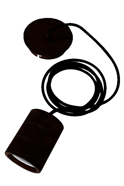 Calex pendelsnoer 2,0m E40 met plafondkap zwart maximaal 100W