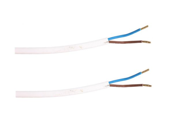 Aansluitsnoer 2x0,75mm2 1,0m met 2 x adereindhuls wit