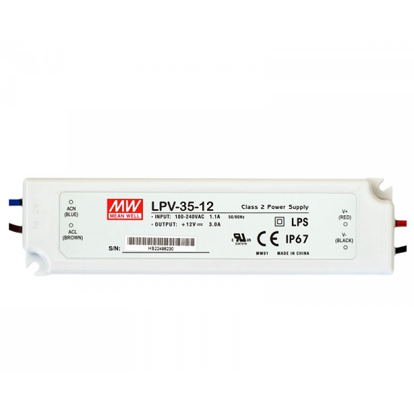 Mean Well LPV-35-12 LED voeding 12V DC 35W IP67