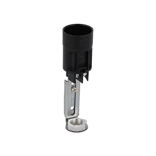 Firstlight kaarslamphouder E14 verstelbaar van 80-100mm, moer M10x1, schroefaansluiting zwart, buitenmaat = Ø23,5mm thermoplast