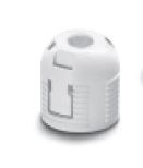 Vossloh Schwabe 502064 opsteekkap voor GU10 GZ10 lamphouder wit 
buitendraad 28x2 gat M10x1 lamphouder 29100412 past hierin, voor ringen zie accessoires
kan alleen per 500 stuks
