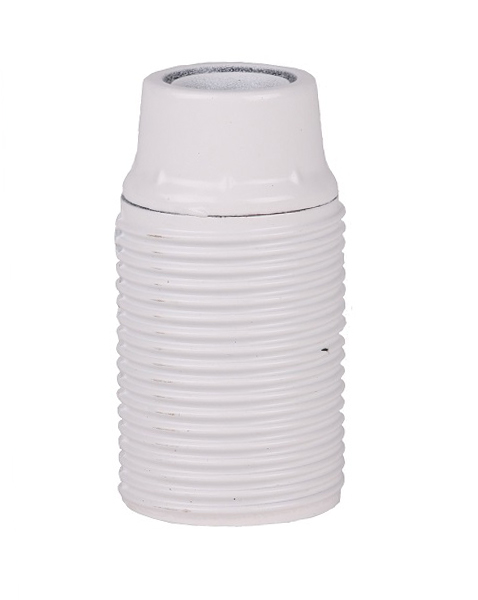 Lamphouder E14 M10x1 bakeliet met buitendraad wit