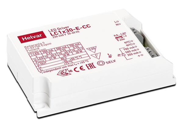 Helvar LC1x30-E-CC LED driver niet dimbaar inbouw