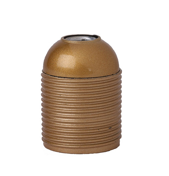 Lamphouder E27 M10x1 bakeliet met buitendraad goud