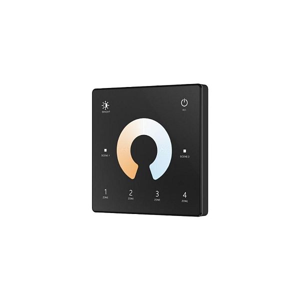 Tronix 213-143 RF afstandsbediening TW 4 zones muur touchwiel bediening zwart