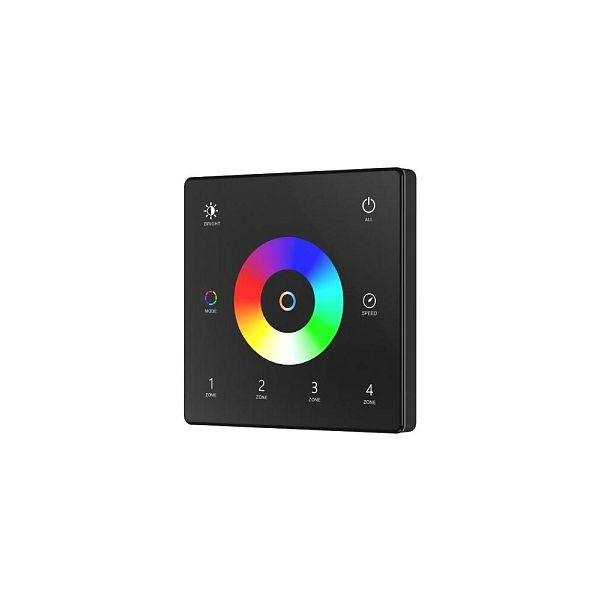 Tronix 213-147 RF afstandsbediening RGBTW 4 zones muur touchwiel bediening zwart