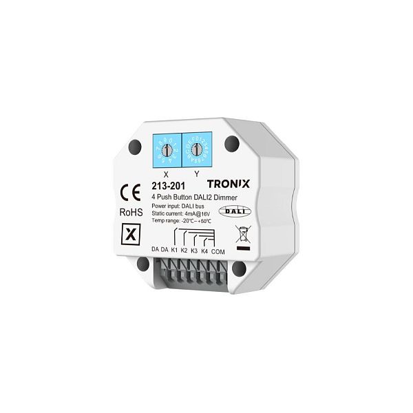 Tronix 213-201 DALI master 4 kanalen drukdimmer naar DALI