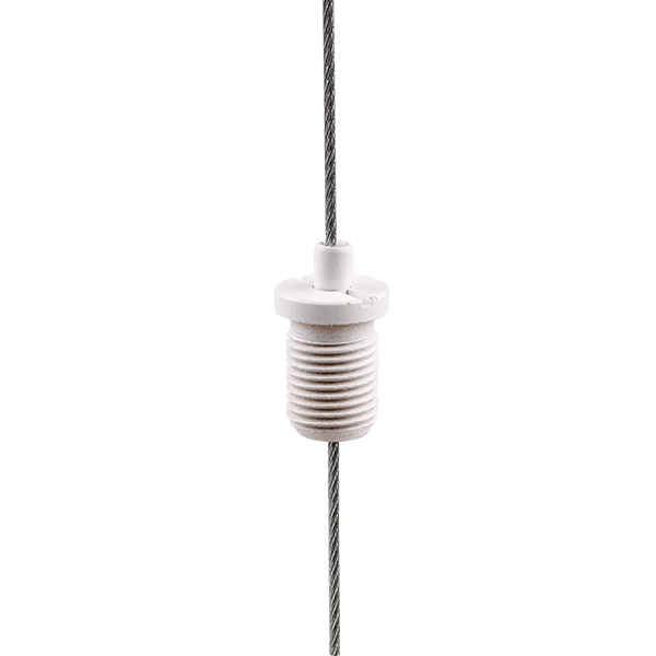 FL gripper white M10x1 external flange slit for steel wire 1,0-1,8mm