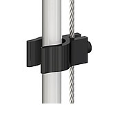 Reutlinger clip groot voor voedingskabel 7,0-10,5mm aan staaldraad van 1,0-2,0mm zwart