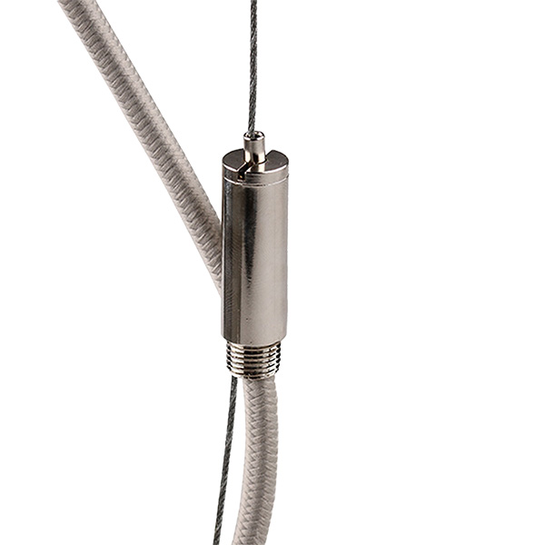 FL verlengbus M10x1 (in- en uitwendig) met draadinvoer vernikkeld