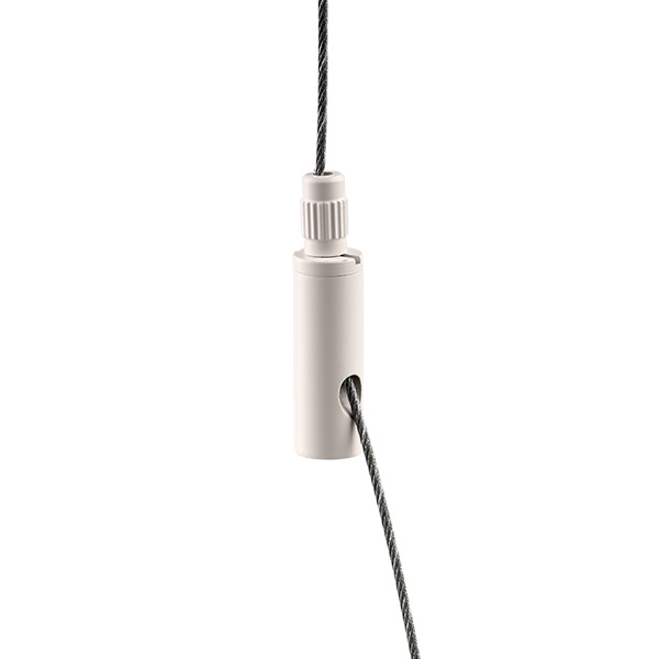 FL gripper white M4 internal with safety nut steel wire 0,8-1,5mm