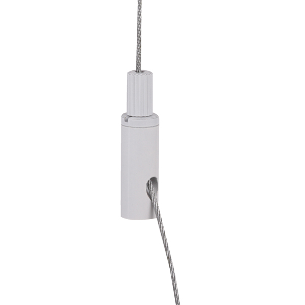 FL gripper white M4 internal with safety nut steel wire 1,2-1,5mm