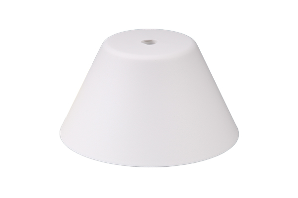 FL plafondkap kunststof taps klein met gat M10 voor trekontlasting wit